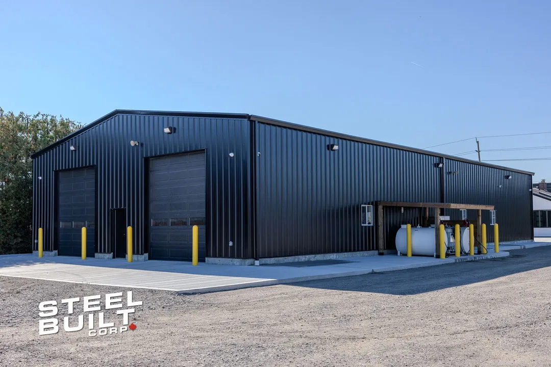 Custom steel building constructed in Whitby, Ontario by SteelBuilt Corp