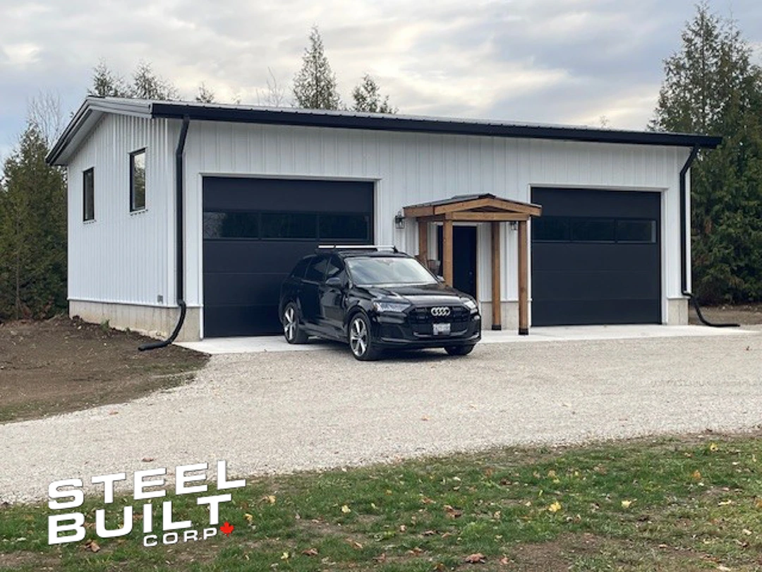 30 x 40 x 14 SteelBuilt steel garage in Priceville, Ontario